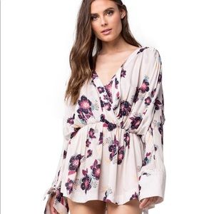 Free People Tuscan Dreams White Floral Tunic